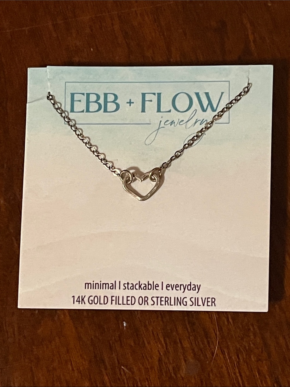 EBB + FLOW Silver Open Heart Necklace